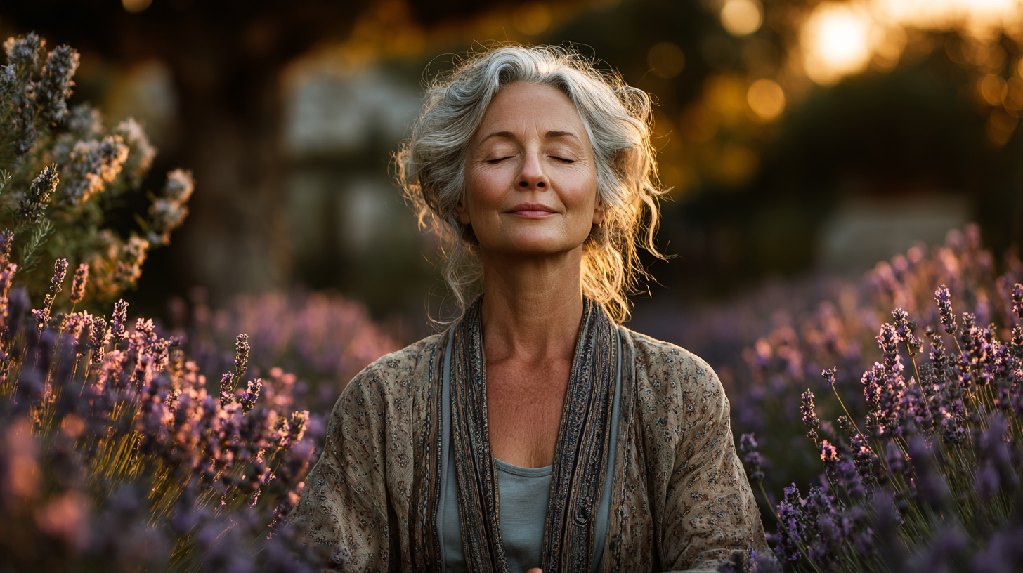 Grup de persoane mature bucurându-se de beneficiile yoga-ei